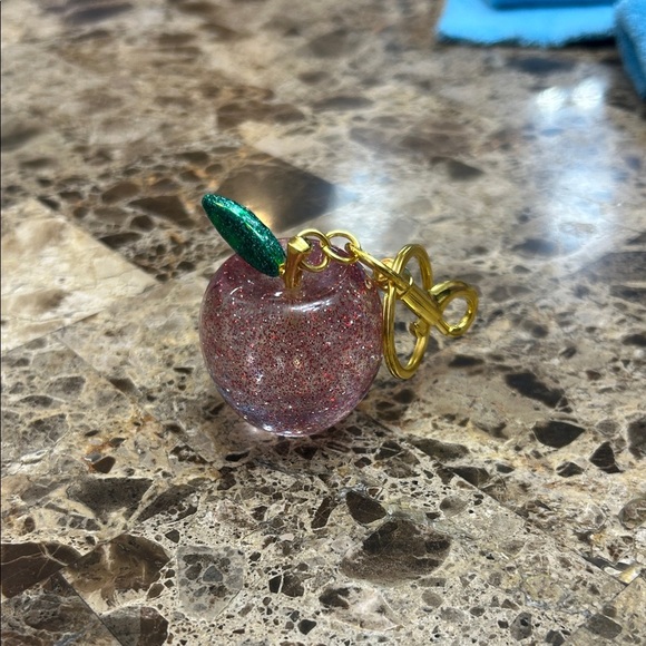 Jewelry - Elegant Red and Gold Apple keychain charm